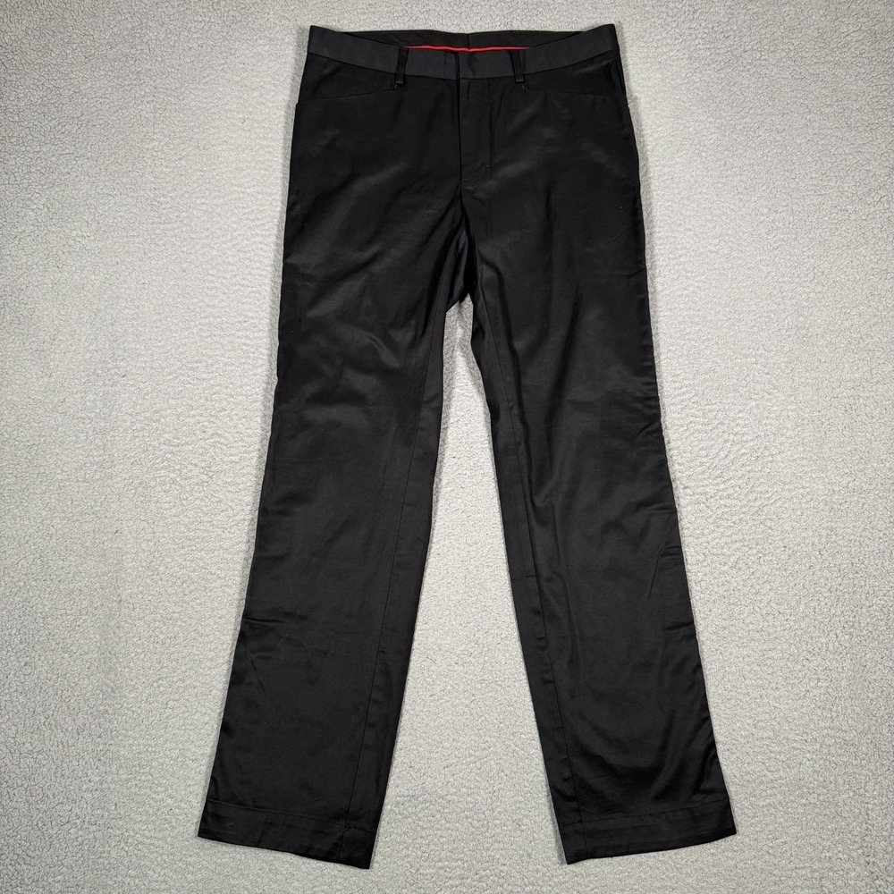 RLX‎ Ralph Lauren Pants Mens 32x31 Black Ankle Zip Golf Chino Straight Fit Logo